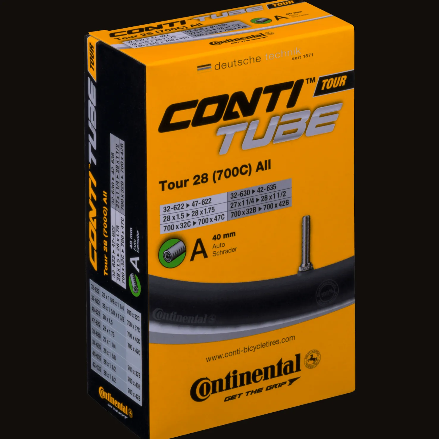 Tube Conti 28" AV 32/47, pyörän sisärengas - Polkupyörän Sisäkumit - Tube Conti 28" AV 32/47, pyörän sisärengas