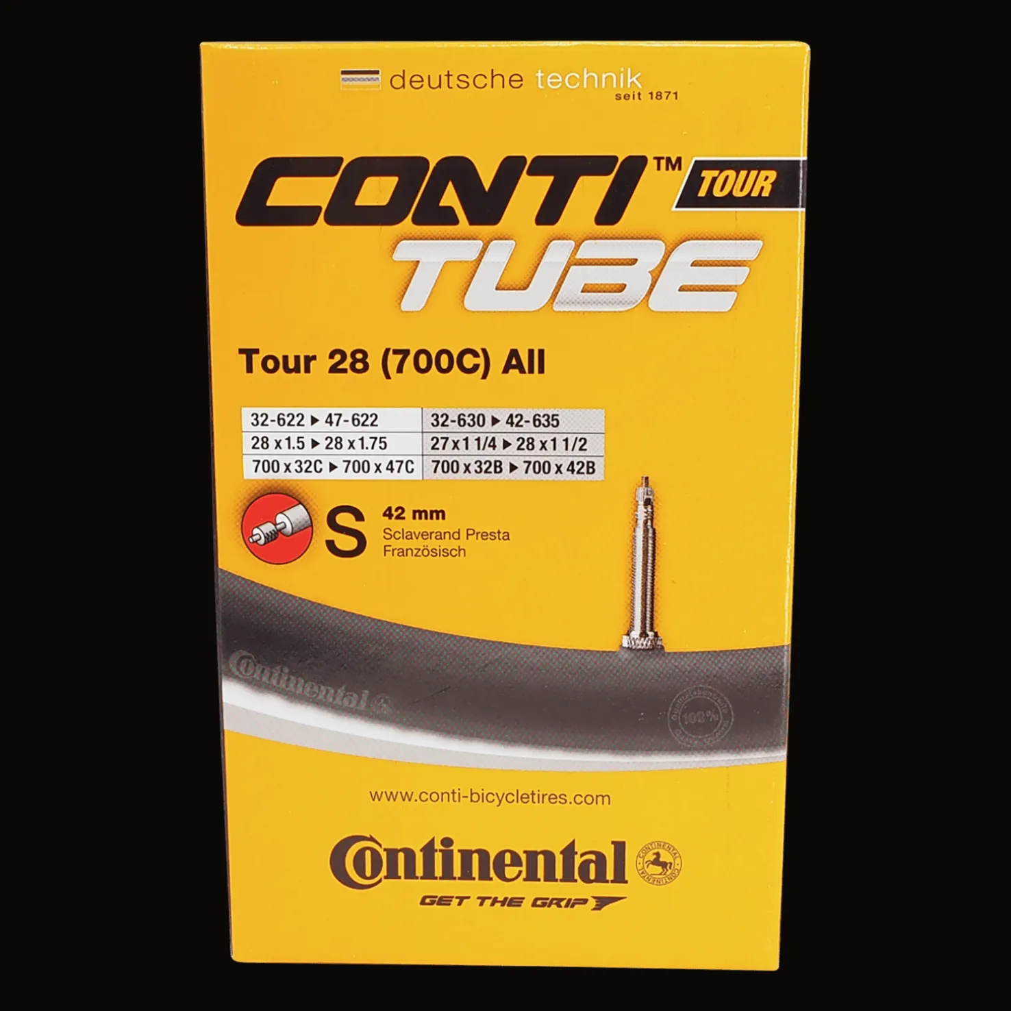 Tube Conti 28" FV 32/47 42mm valve, pyörän sisärengas - Polkupyörän Sisäkumit - Tube Conti 28" FV 32/47 42mm valve, pyörän sisärengas