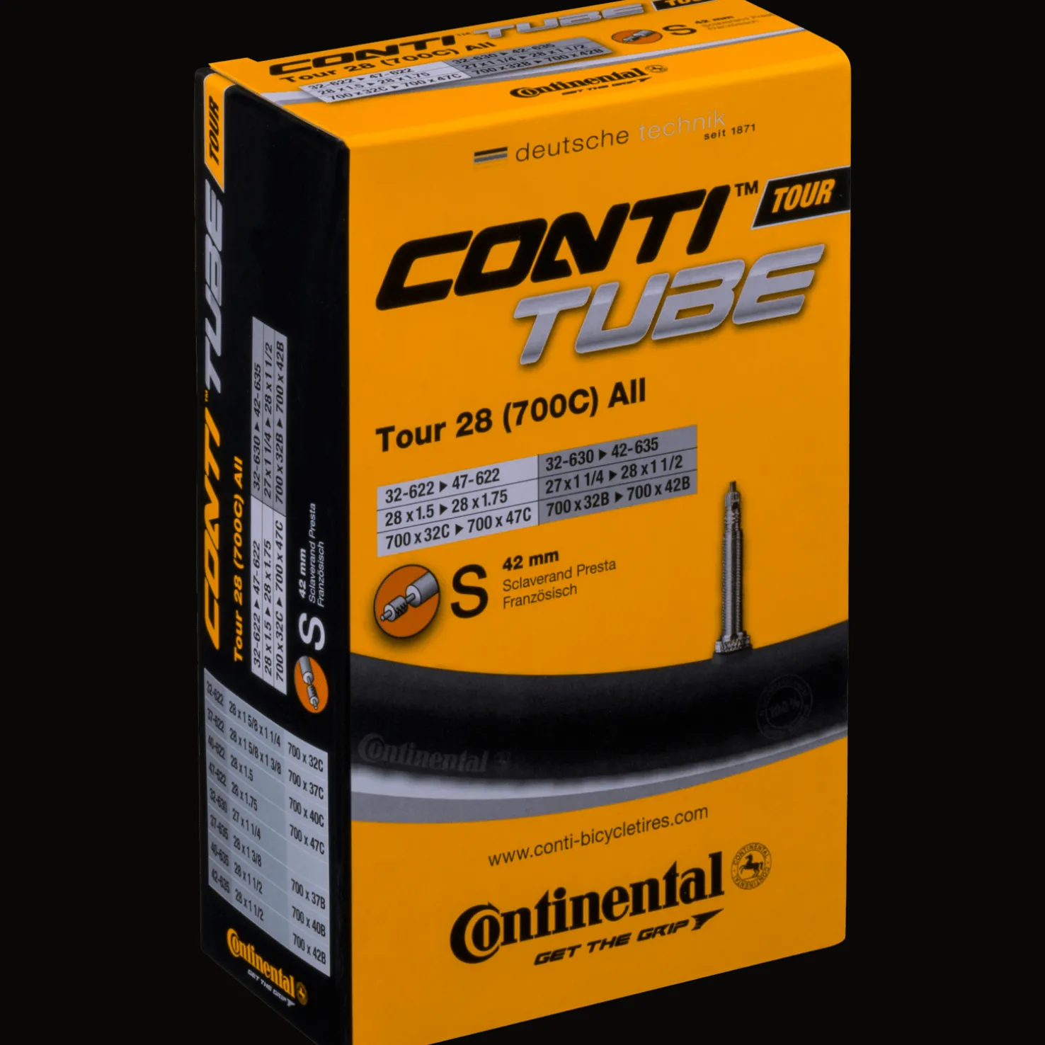 Tube Conti 28" FV 32/47 42mm valve, pyörän sisärengas - Polkupyörän Sisäkumit - Tube Conti 28" FV 32/47 42mm valve, pyörän sisärengas