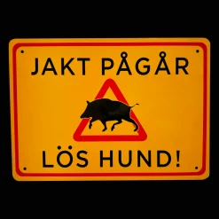 Warning Sign Wild Boar, metsästys käynnissä -varoituskyltti - Tarvikkeet Aseisiin - Warning Sign Wild Boar, metsästys käynnissä -varoituskyltti